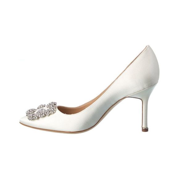 Manolo Blahnik Hangisi 90 Satin Pump - Picture 2 of 5